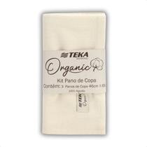 Jogo 3 Panos Prato Copa Liso Cozinha Algodão Coleção Organic