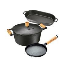 Jogo 3 Pçs Caçarola Ferro, Assadeira, Tapioca Panela Mineira