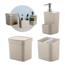 Jogo 3 Pçs De Cozinha Pia Trium Porta Detergente Lixeira Jogo 3 Pçs De Cozinha Pia Trium Porta Detergente Lixeira