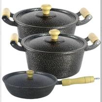 Jogo 3 pçs Panelas de Caçarolas 18 e 20 Alumínio Frigideira 20 Cm Jogo 3 pçs Panelas de Caçarolas 18 e 20 Alumínio Frigideira 20 Cm