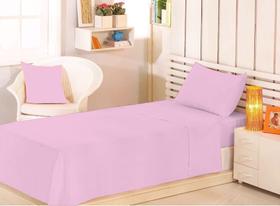 Jogo 3 peças cama solteiro lençol veste cama box hotel pousada quarto 0,88x1,88x0,30 e 1x fronha-rosa