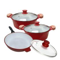 Jogo 3 Peças Panelas Caçarolas e Frigideiras Cerâmicas Que Não Gruda