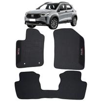 Jogo 3 Peças Tapete Borracha Fiat Pulse 2022 à 2025 Preto Pvc Logo Bordado Ecotap - W8441