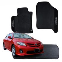 Jogo 3 Peças Tapete de Borracha Personalizado Bordado Toyota Corolla 2008 em diante - V6078 Jogo 3 Peças Tapete de Borracha Personalizado Bordado Toyota Corolla 2008 em diante - V6078