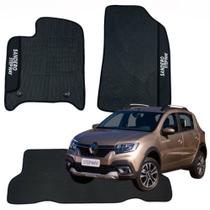 Jogo 3 Peças Tapete Emborrachado Para Renault Sandero Stepway 2008 a 2023 - V8820