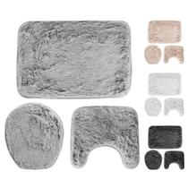 Jogo 3 Peças Tapete Para Banheiro Veludo