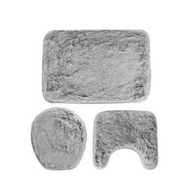 Jogo 3 Peças: Tapetes De Banho Em Veludo