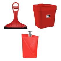 Jogo 3 Peças Utensílios De Pia De cozinha Slim Acessórios