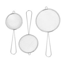 Jogo 3 Peneiras Grandes Aço Inox Utensílios Cozinha Kit - kaeka