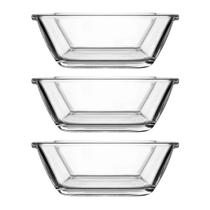 Jogo 3 Petisqueiras Quadrada Vidro Casual 90Ml Class Home Jogo 3 Petisqueiras Quadrada Vidro Casual 90Ml Class Home