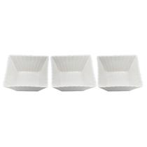 Jogo 3 Petisqueiras Quadradas em Porcelana 8,7x8,7 cm Dynasty