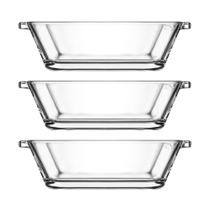 Jogo 3 Petisqueiras Retangular Vidro Casual 110Ml Class Home Jogo 3 Petisqueiras Retangular Vidro Casual 110Ml Class Home