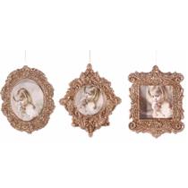 Jogo 3 Porta Retrato Decorativo Rosê Gold Para Árvore Natal 10cm - Magizi Jogo 3 Porta Retrato Decorativo Rosê Gold Para Árvore Natal 10cm - Magizi