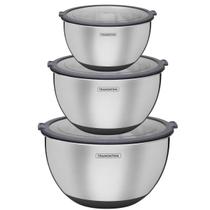 Jogo 3 Potes Bowl Cucina 1,5l 3l 5l Tramontina Aço Inox Tampa Transparente Jogo 3 Potes Bowl Cucina 1,5l 3l 5l Tramontina Aço Inox Tampa Transparente