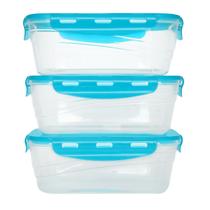 Jogo 3 Potes C/ Tampa Hermética E Vedação 1,5 L - Lp House