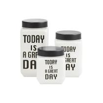 Jogo 3 Potes De Vidro Hermético Branco Today Hauskraft