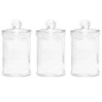 Jogo 3 Potes De Vidro Herméticos Redondo 150ml Arena Lyor