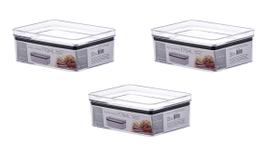 Jogo 3 potes herméticos porta frios 770ml empilháveis