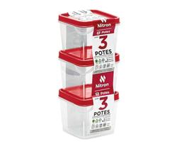 Jogo 3 Potes Quadrado Multiuso Pp 250ml - Nitron