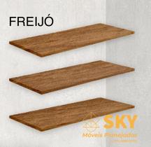 Jogo 3 prateleiras 65x15cm MDF 15mm - MADEIRADO/FREIJÓ + Suporte Invisível