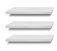 Jogo 3 Prateleiras Lisas MDF Branco 30x10cm c/ Suporte