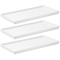 Jogo 3 Pratos 27x13cm Brancos Uno Coza Plástico Servir Bandejas Decorativas Jogo 3 Pratos 27x13cm Brancos Uno Coza Plástico Servir Bandejas Decorativas