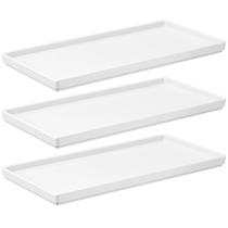 Jogo 3 Pratos 27x13cm Brancos Uno Coza Plástico Servir Bandejas Decorativas Jogo 3 Pratos 27x13cm Brancos Uno Coza Plástico Servir Bandejas Decorativas