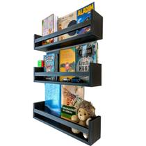 Jogo 3 Revisteiros Infantis Parede Nicho Livreiro Quarto Jogo 3 Revisteiros Infantis Parede Nicho Livreiro Quarto