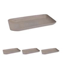 Jogo 3 Un Travessa Retangular P/ Petiscos Petisqueira Cinza Jogo 3 Un Travessa Retangular P/ Petiscos Petisqueira Cinza