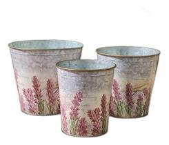 Jogo 3 Vasos Cachepot Metal Galvanizado Floreira 15x17 Jogo 3 Vasos Cachepot Metal Galvanizado Floreira 15x17