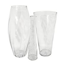 Jogo 3 Vasos Decorativos Vidro Rigado Ibiza, Oriental e Solitário - Mistral