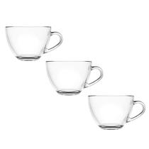 Jogo 3 Xicaras Café Elegante 250ml Transparente Canecas De Vidro Lisa Para Coffee Expresso Jogo 3 Xicaras Café Elegante 250ml Transparente Canecas De Vidro Lisa Para Coffee Expresso