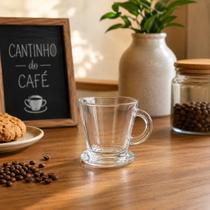 Jogo 3 Xícaras de Vidro 80ml Glossy Para Café Cappuccino Expresso