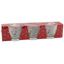 Jogo 3 xícaras vidro 100ml - fluminense