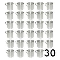 Jogo 30 Canecas de Aluminio Polido Resistente com Alça 300ml