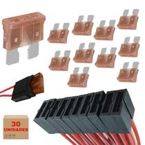 Jogo 30 Fusivel 7,5 Amper Com Porta Fusivel Automotivo Lote