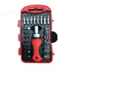 Jogo 30 Peças Kit Soquetes Chaves Catraca Bits Ferramenta