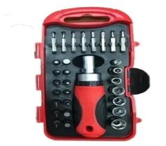 Jogo 30 Peças Kit Soquetes Chaves Catraca Bits Ferramenta Jogo 30 Peças Kit Soquetes Chaves Catraca Bits Ferramenta