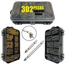 Jogo 300 Parafusos e Buchas + Caixa Para reparos construção Jogo 300 Parafusos e Buchas + Caixa Para reparos construção
