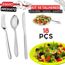 Jogo 36 Talheres Inox para Cozinha 12 Garfos 12 Colheres 12 Facas Talheres para Casa Restaurantes