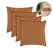 Jogo 4 Almofadas Decorativas Quadradas 43x43cm Caramelo