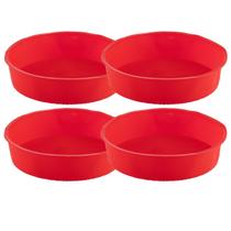 Jogo 4 Assadeiras Redonda Antiaderente Cor Silicone - QUALITY HOUSE Jogo 4 Assadeiras Redonda Antiaderente Cor Silicone - QUALITY HOUSE