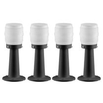 Jogo 4 Balizadores Jardim 14x36cm Alumínio Preto Modelo Globo Decorativo Timoneiro Dital Jogo 4 Balizadores Jardim 14x36cm Alumínio Preto Modelo Globo Decorativo Timoneiro Dital