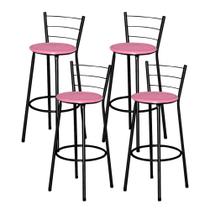 Jogo 4 Banqueta Alta Para Cozinha Ratan Preta Cristal Jogo 4 Banqueta Alta Para Cozinha Ratan Preta Cristal