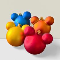 Jogo 4 Bolas De Natal Mickey Colorida 8cm Disney Jogo 4 Bolas De Natal Mickey Colorida 8cm Disney