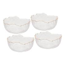 Jogo 4 Bowl de Cristal Martleado Borda Dourada Taj 136,5cm Wolff