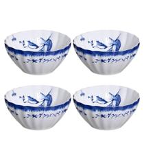 Jogo 4 Bowl para Sopa Tigela de Cerâmica Azul e Branco Demoiselle Scalla 650ml Jogo 4 Bowl para Sopa Tigela de Cerâmica Azul e Branco Demoiselle Scalla 650ml