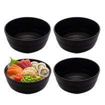 Jogo 4 Bowl Preto Tigela Japonesa Tokyo Melamina Comida Restaurante 450ml Lyor