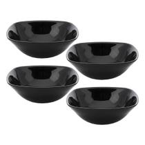 Jogo 4 Bowl Quadrado 13,5cm de Vidro Opalino para Sobremesa e Cereal Preto em Casa Tem Jogo 4 Bowl Quadrado 13,5cm de Vidro Opalino para Sobremesa e Cereal Preto em Casa Tem