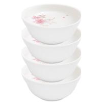 Jogo 4 Bowl Tigela Cumbuca Caldos Sobremesas Flowers Bord Vidro 400ml Em Casa Tem